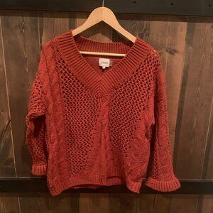 Charli London Chunky V-Neck Oversize Sweater Women's Size XS/S